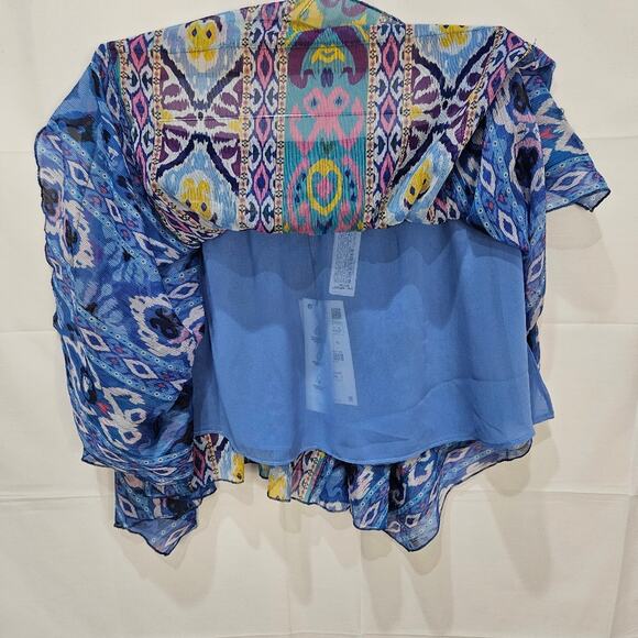 Zara Tribal Flowy Short Skirt Blue Size XS - Picture 2 of 8